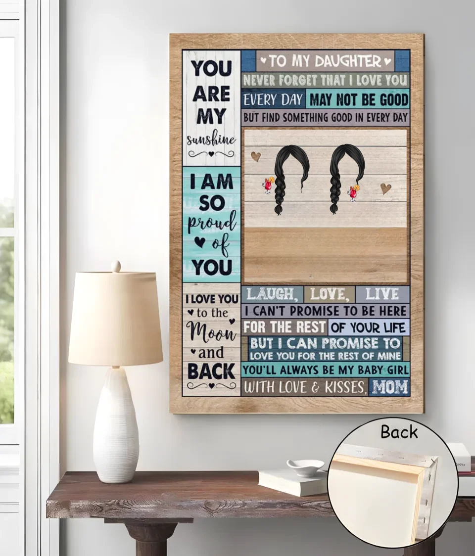 personalized poster and wrapped canvas gift for daughter detail view