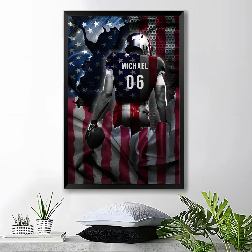 canvas unframed american football canvas personalized design wall art