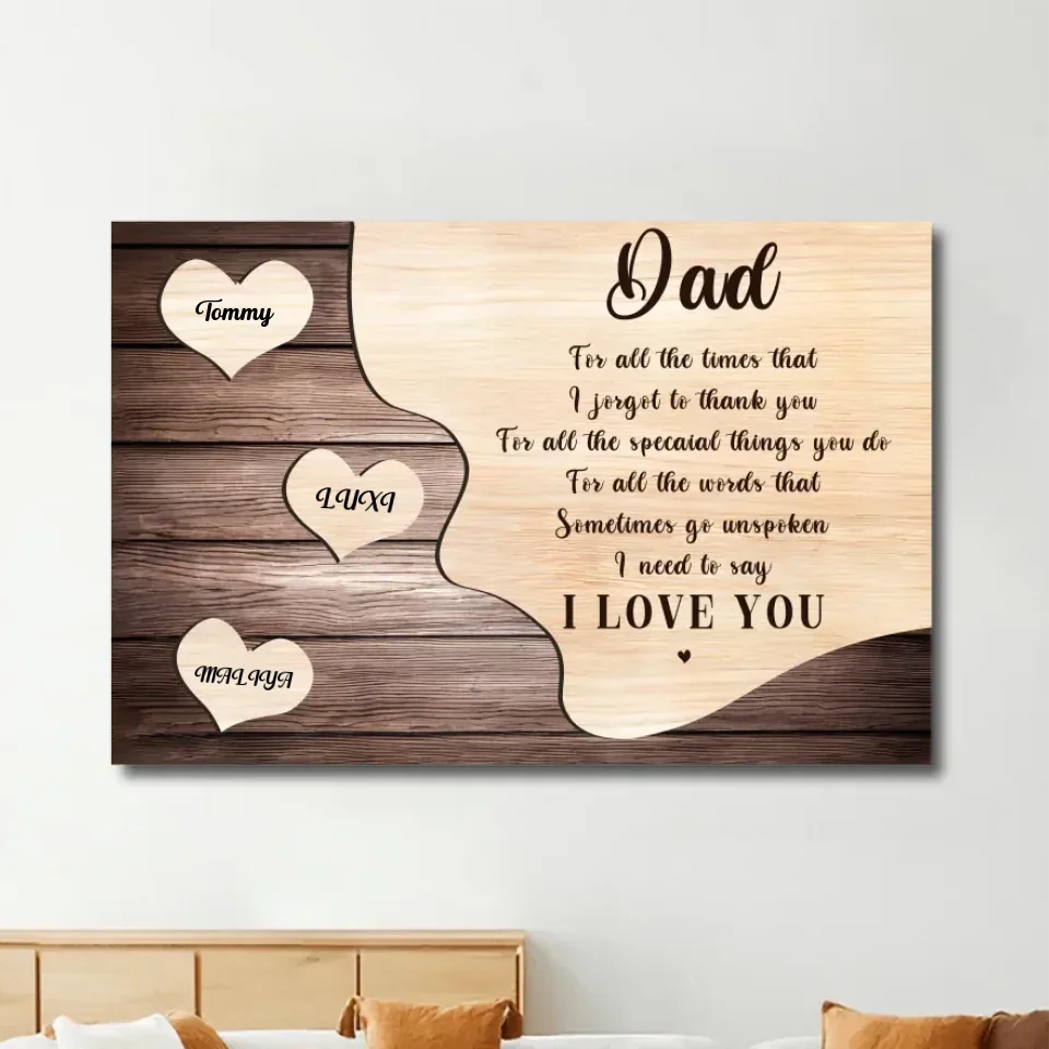 thank you dad gift with kids names custom gift for dad personalized gift
