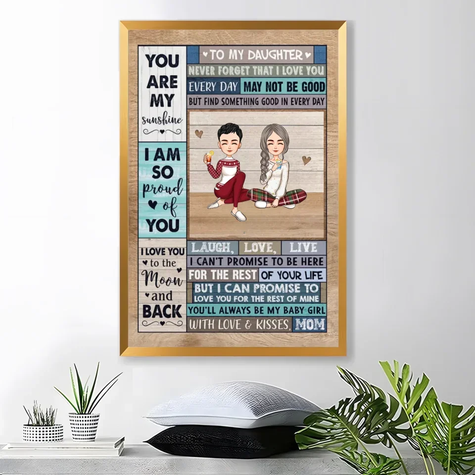 personalized poster and wrapped canvas gift for daughter product photo
