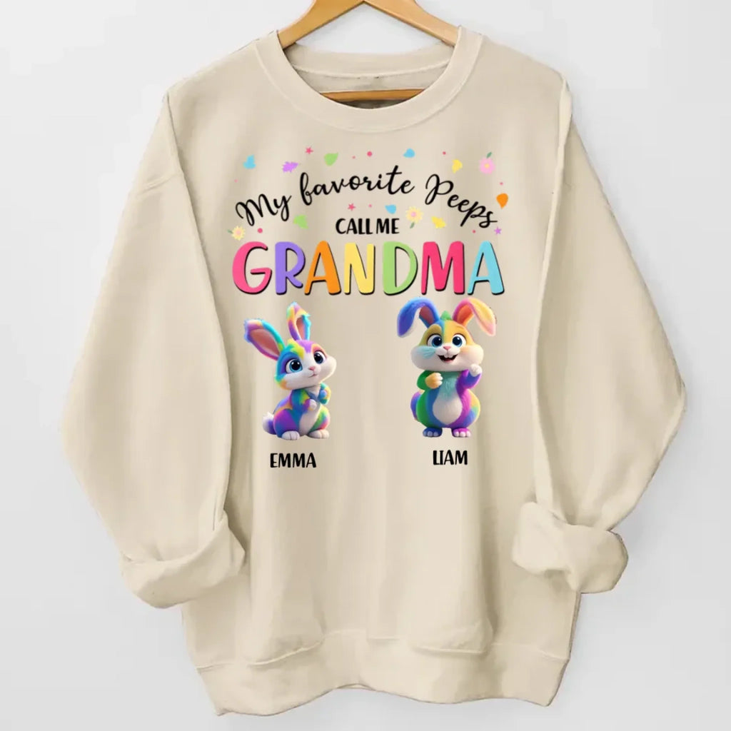 my favorite peeps call me grandma sweatshirt family keepsake for grandma