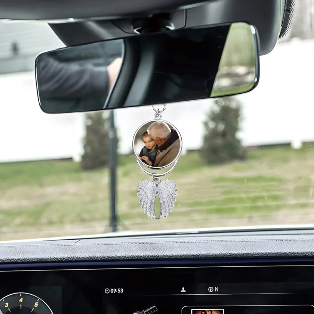 angel wings personalized photo with name charm custom keepsake