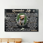 Poster Without Frame Remember Me Dog Memorial Canvas Personalized Dog Tribute Wall Art Custom Photo Print