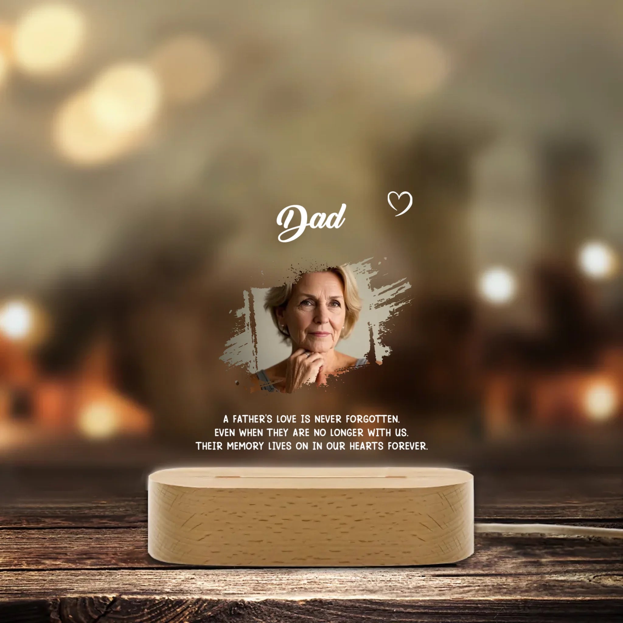 personalized photo with name night light photo tribute memorial keepsake
