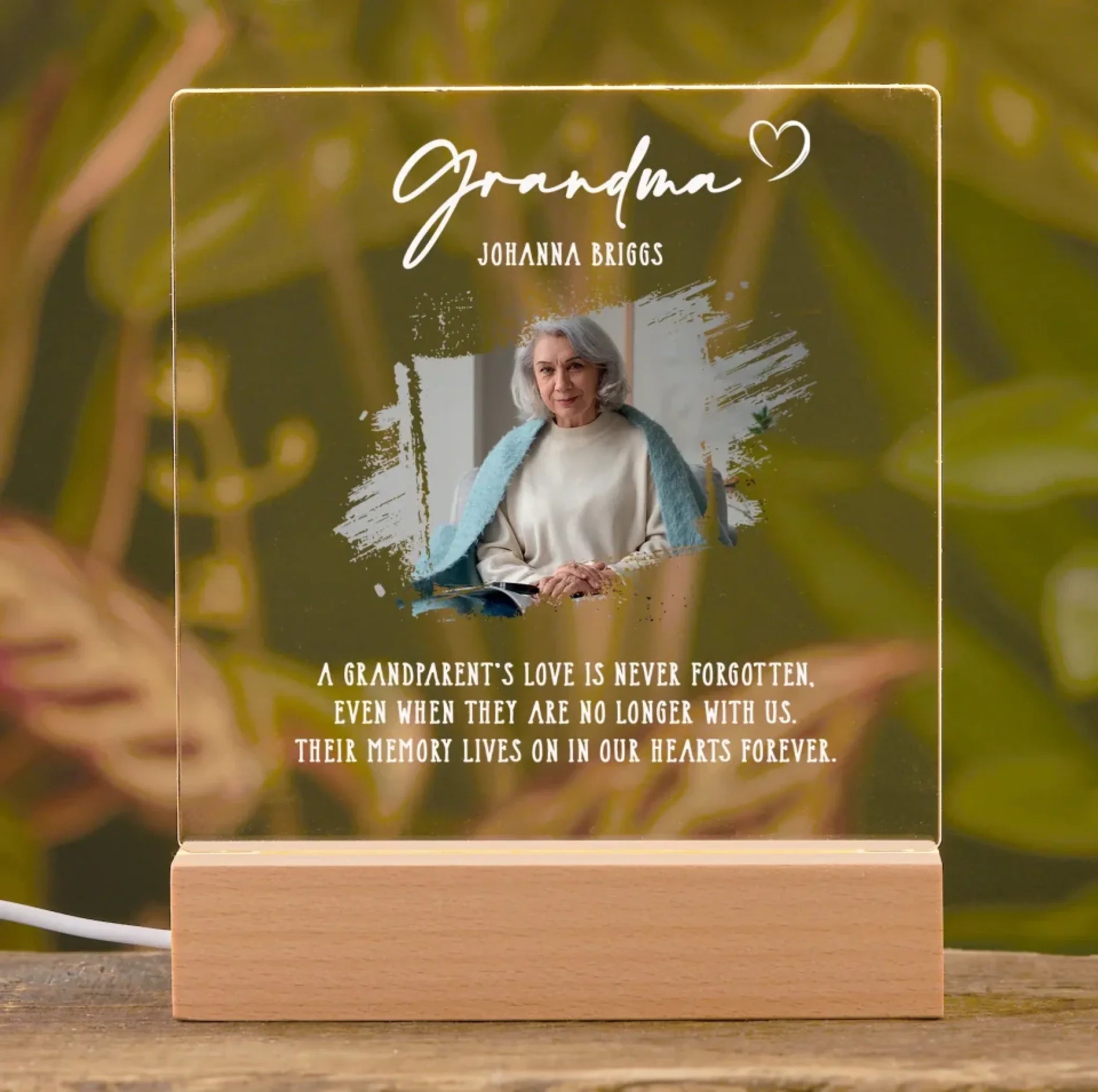personalized photo with name night light photo tribute