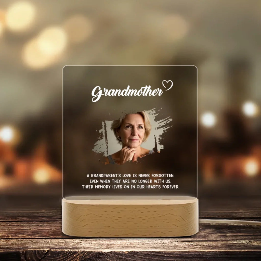 night light acrylic personalized photo with name photo tribute