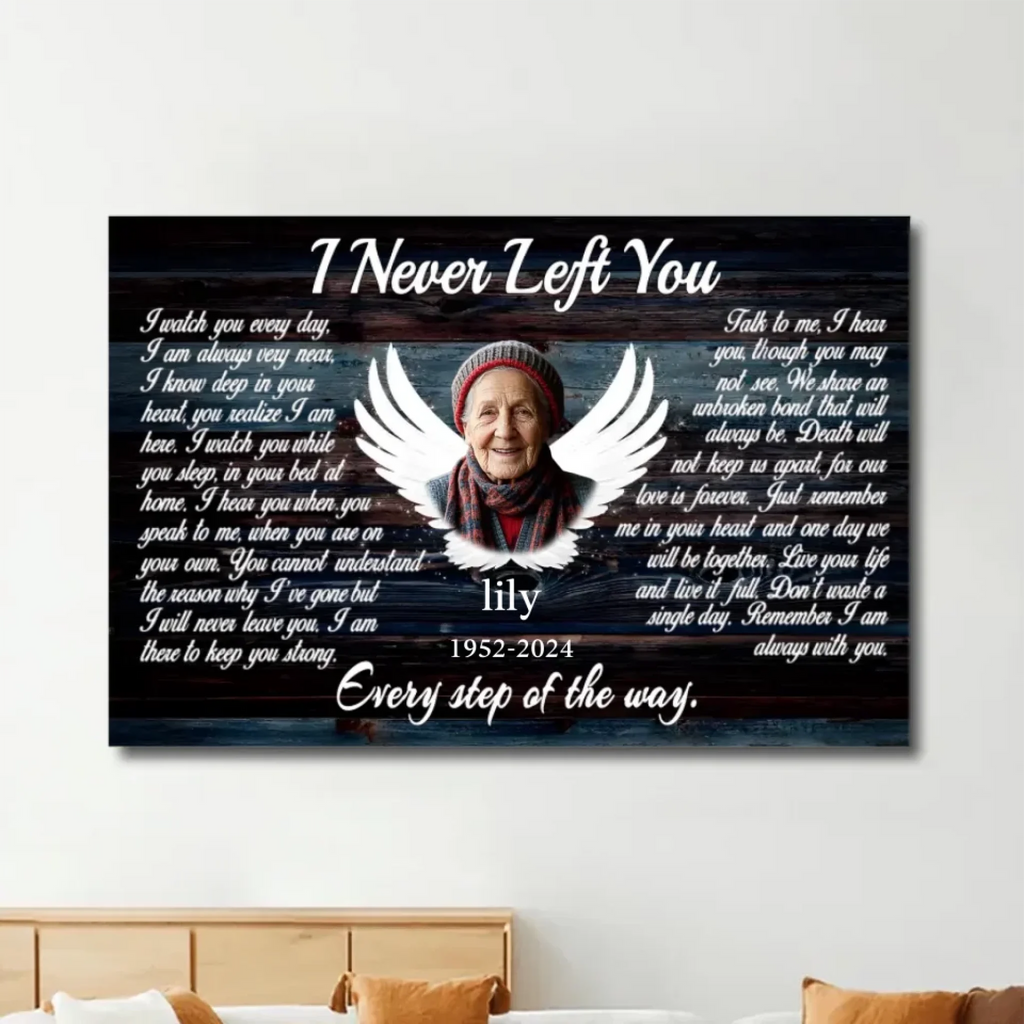 angel wings canvas personalized photo with name wall art memorial keepsake poster and canvas