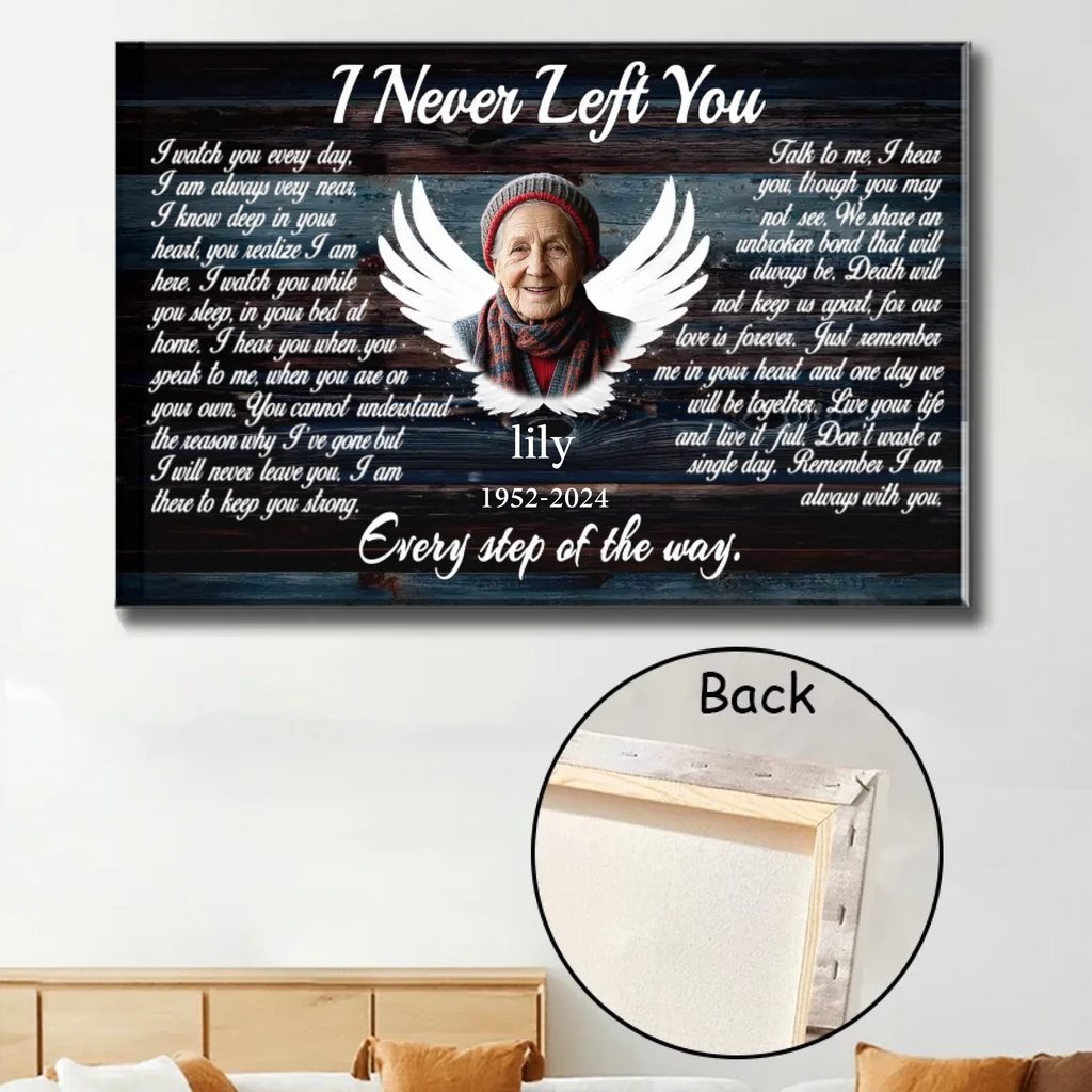 angel wings canvas wall art personalized photo with name photo tribute poster and canvas