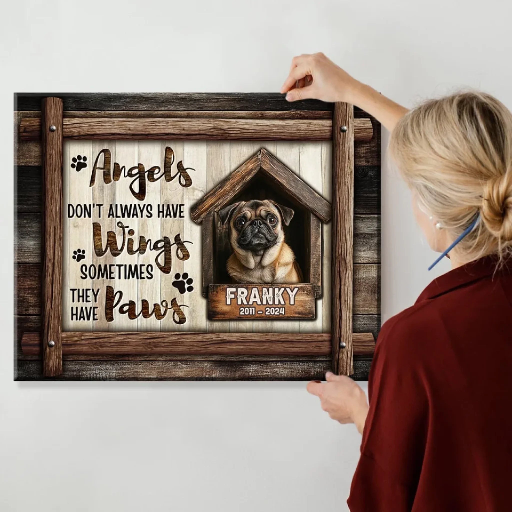 Poster Without Frame Personalized Design Canvas Sympathy Gift for Loss of Dog