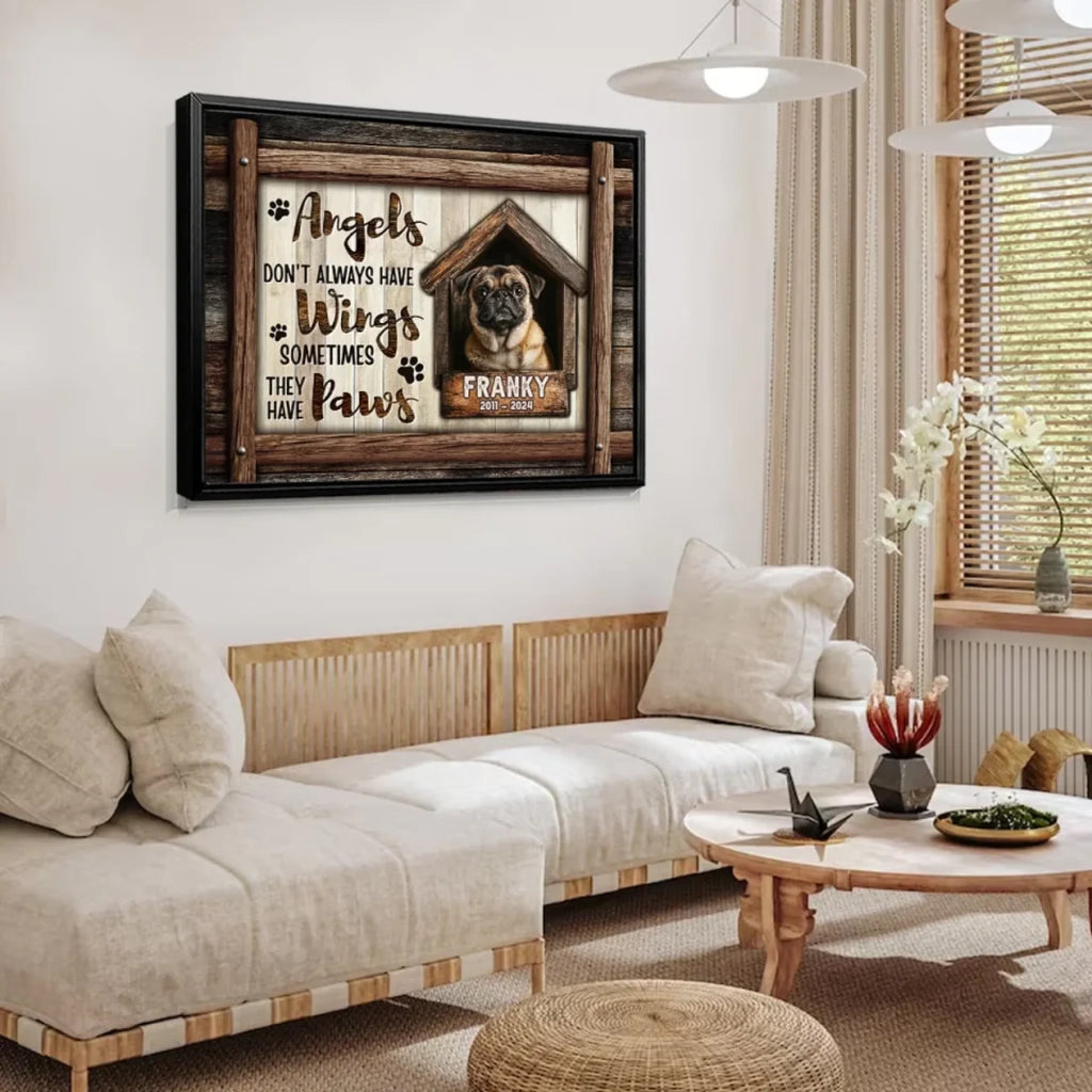 Canvas Personalized Design Sympathy Gift for Loss of Dog Poster Without Frame