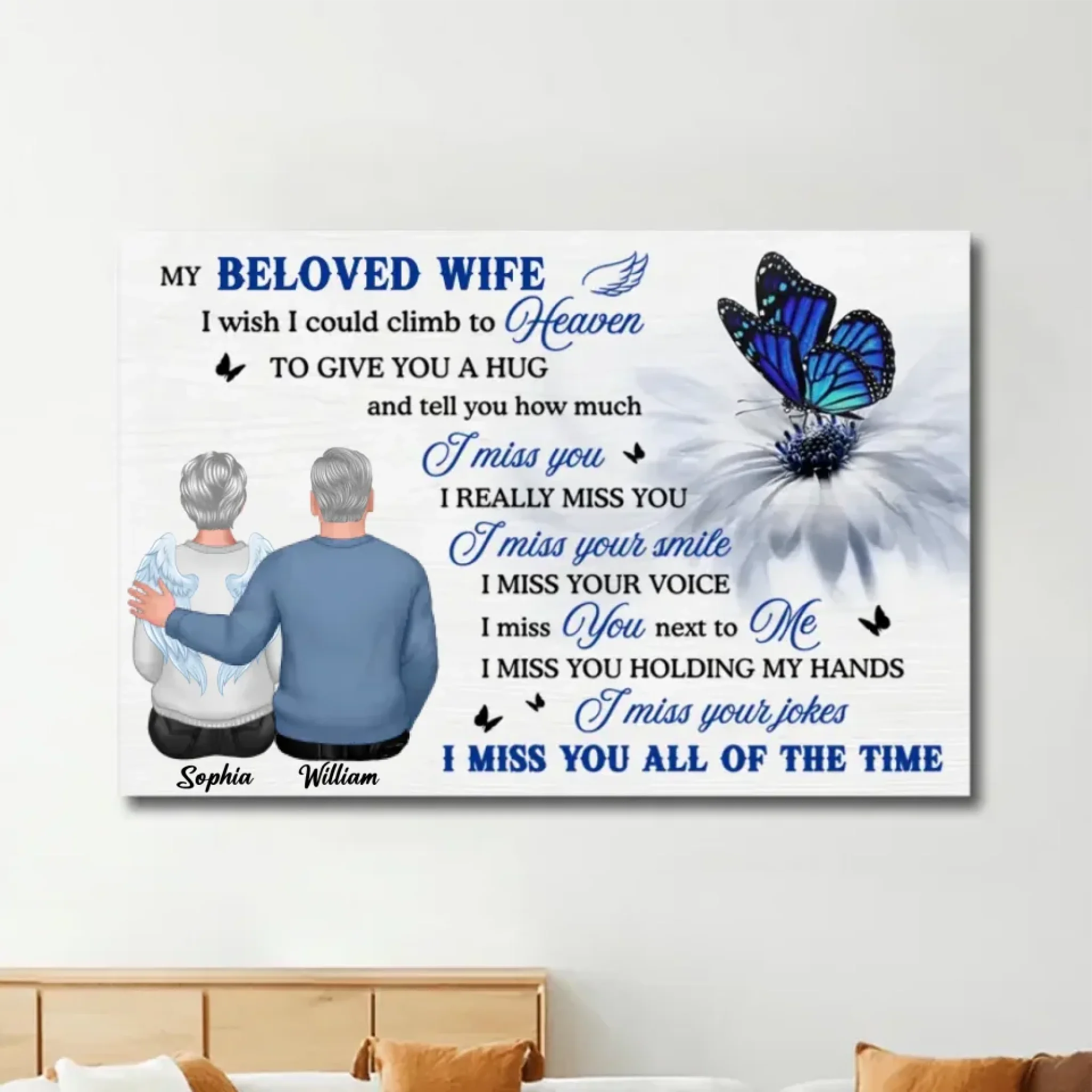 butterfly poster personalized photo wooden memorial keepsake poster and canvas