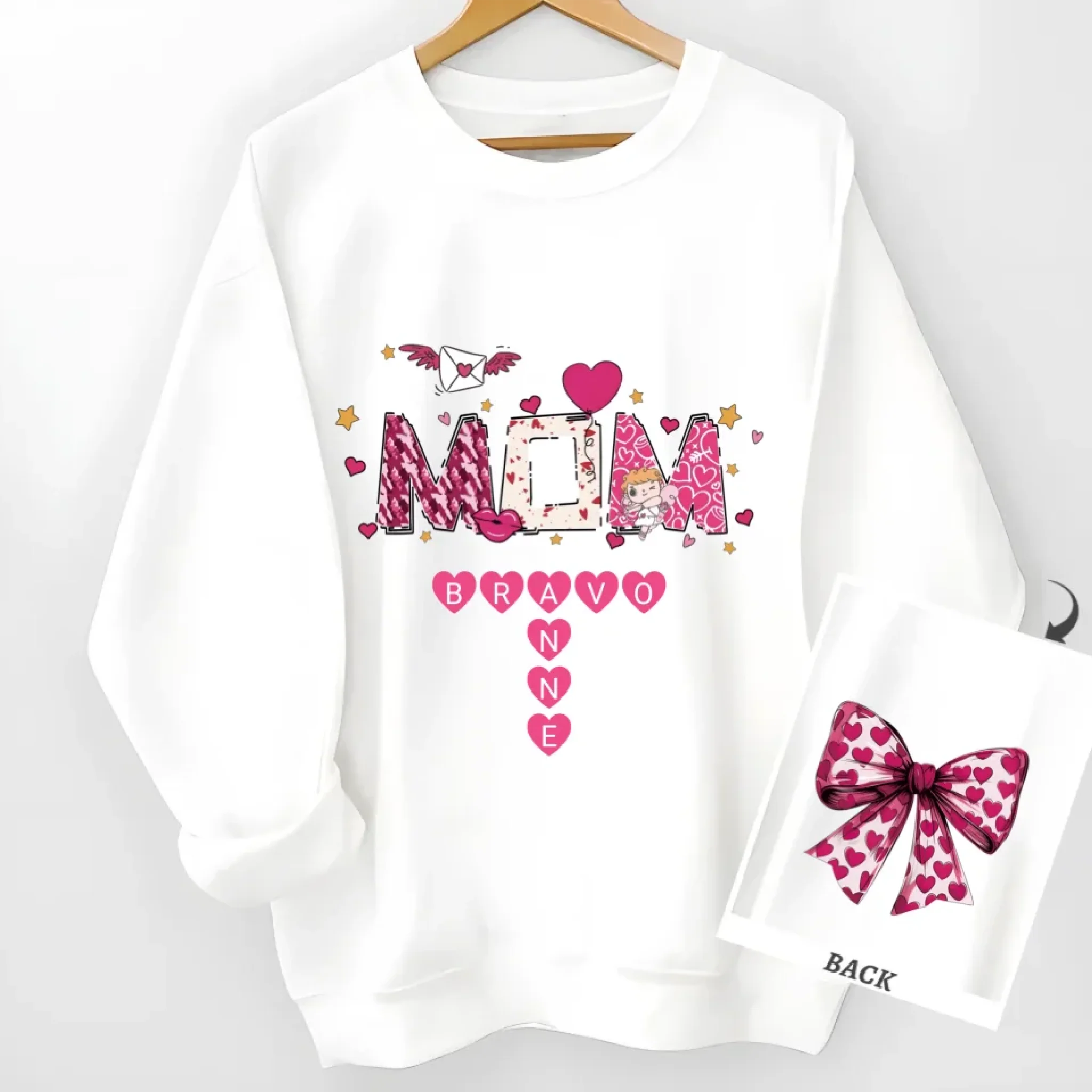 Grandma Nana Mimi Valentine's Day Gift Personalized Double Sided Sweatshirt 764523-764569