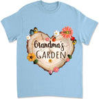 grandma garden heart flower custom shirt for grandma cherished family design