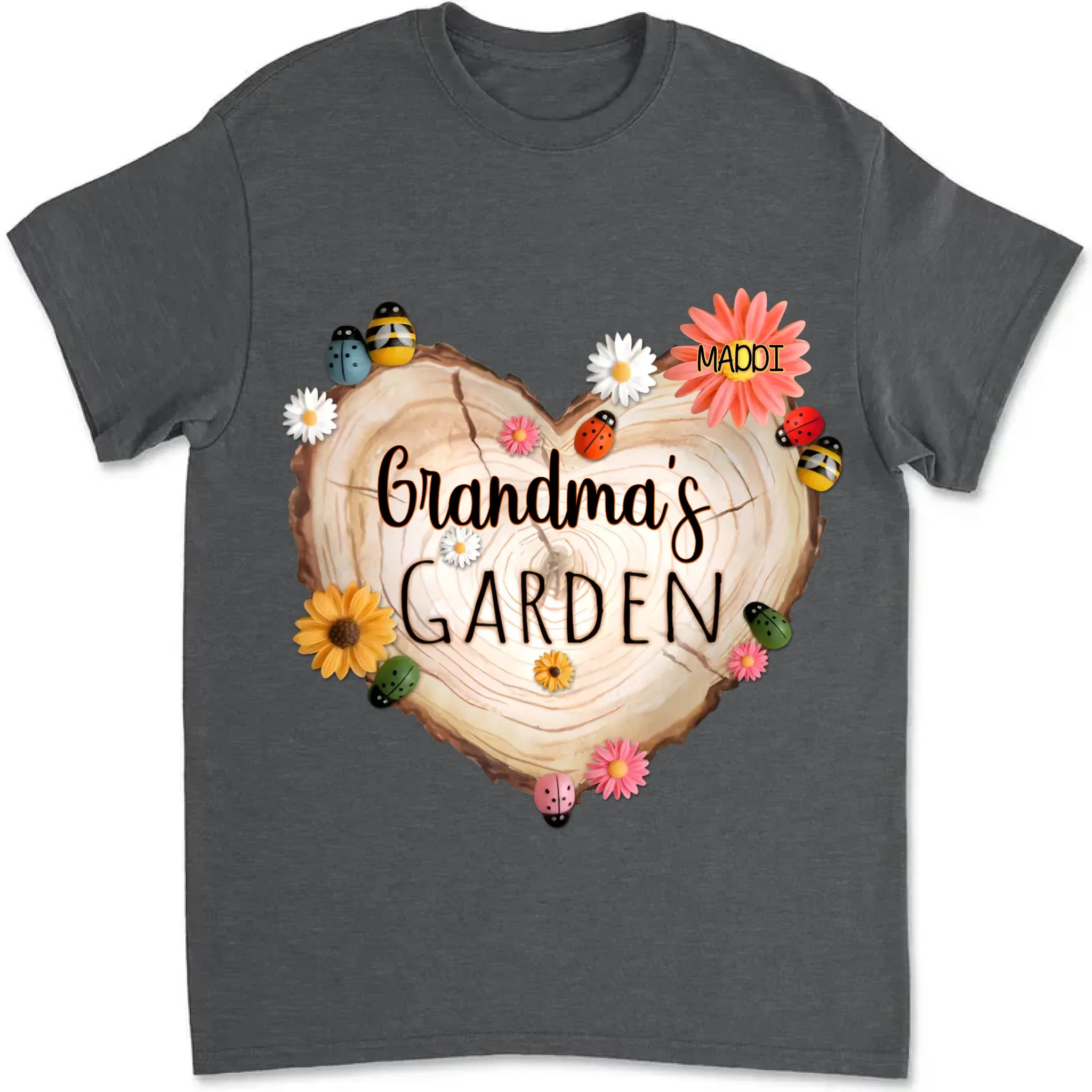 custom grandma garden heart flower shirt keepsake comfort fit gift