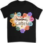 meaningful grandma garden heart flower shirt gift with names family keepsake style