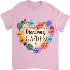 grandma garden heart flower shirt personalized with names personalized apparel