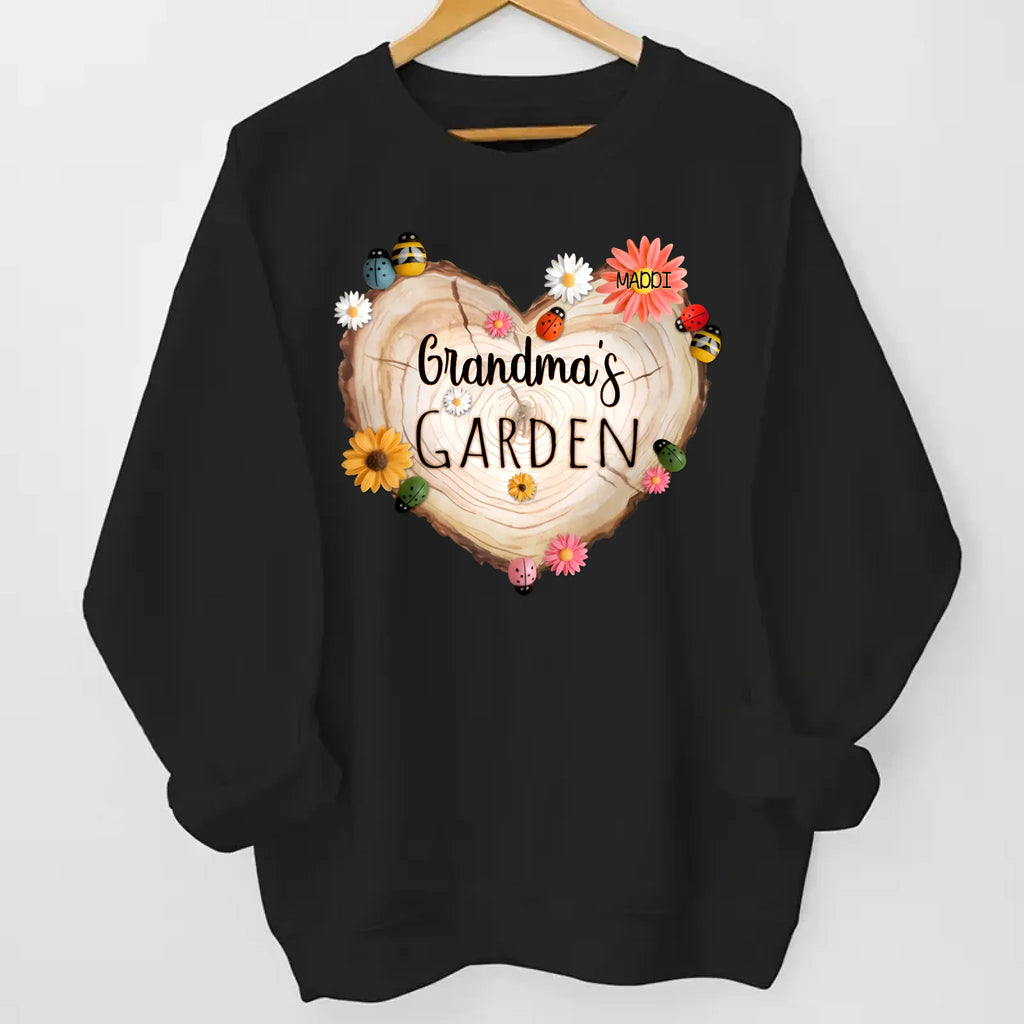 heartfelt grandma garden heart flower shirt with names custom keepsake gift