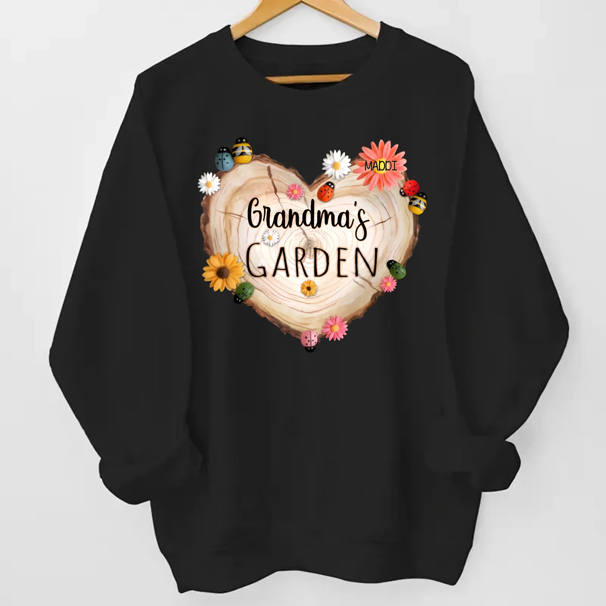 heartfelt grandma garden heart flower shirt with names custom keepsake gift