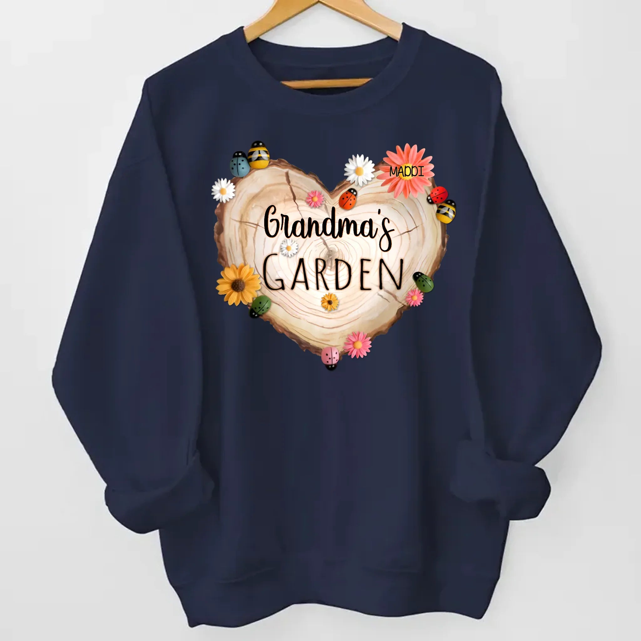 shirt gift personalized with grandma garden heart flower meaningful family wear