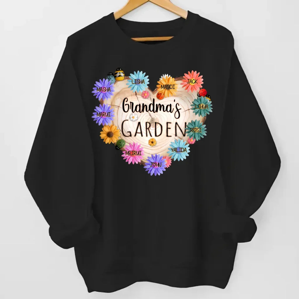grandma garden heart flower family shirt with names personalized gift idea