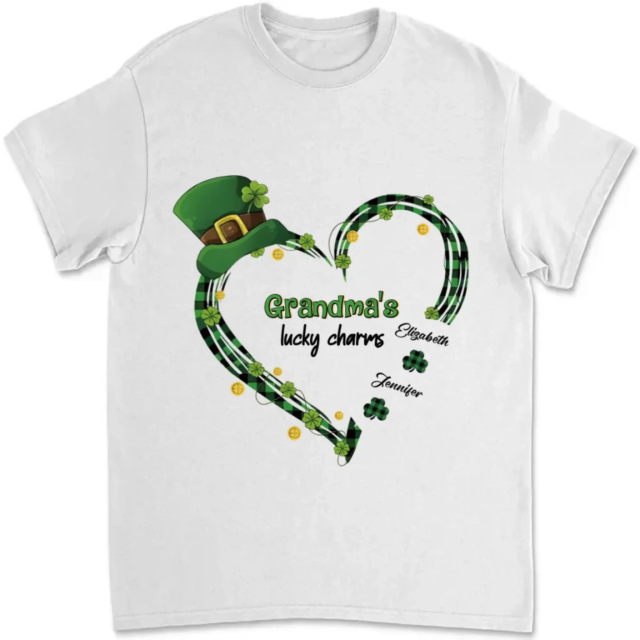 custom heart shaped happy st patricks day shirt for family with family details cozy family gift