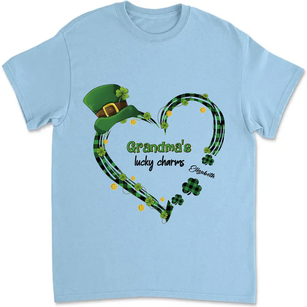 shirt featuring heart shaped happy st patricks day and family details custom gift