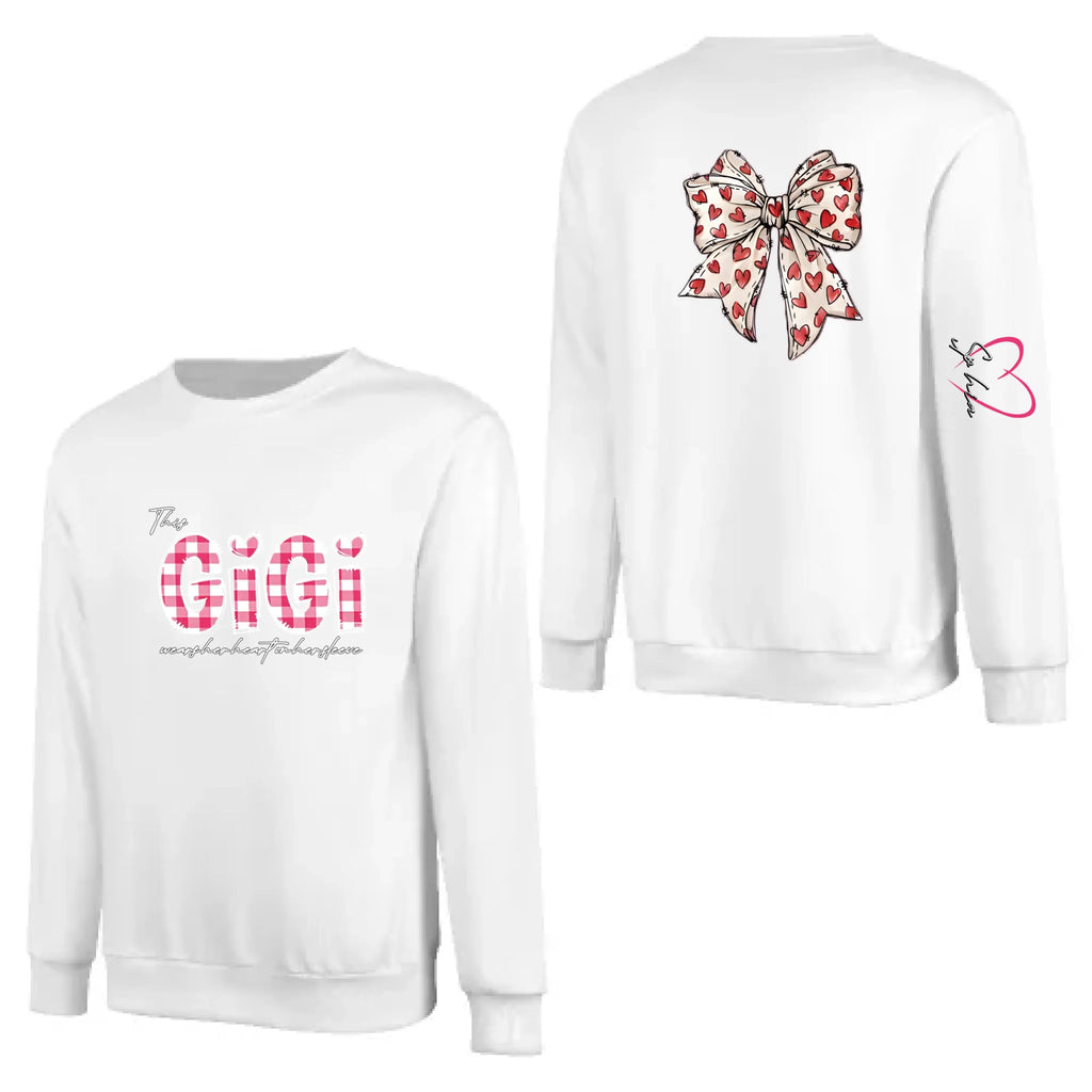 custom grandmas heart on her sleeve sweatshirt keepsake comfort fit gift