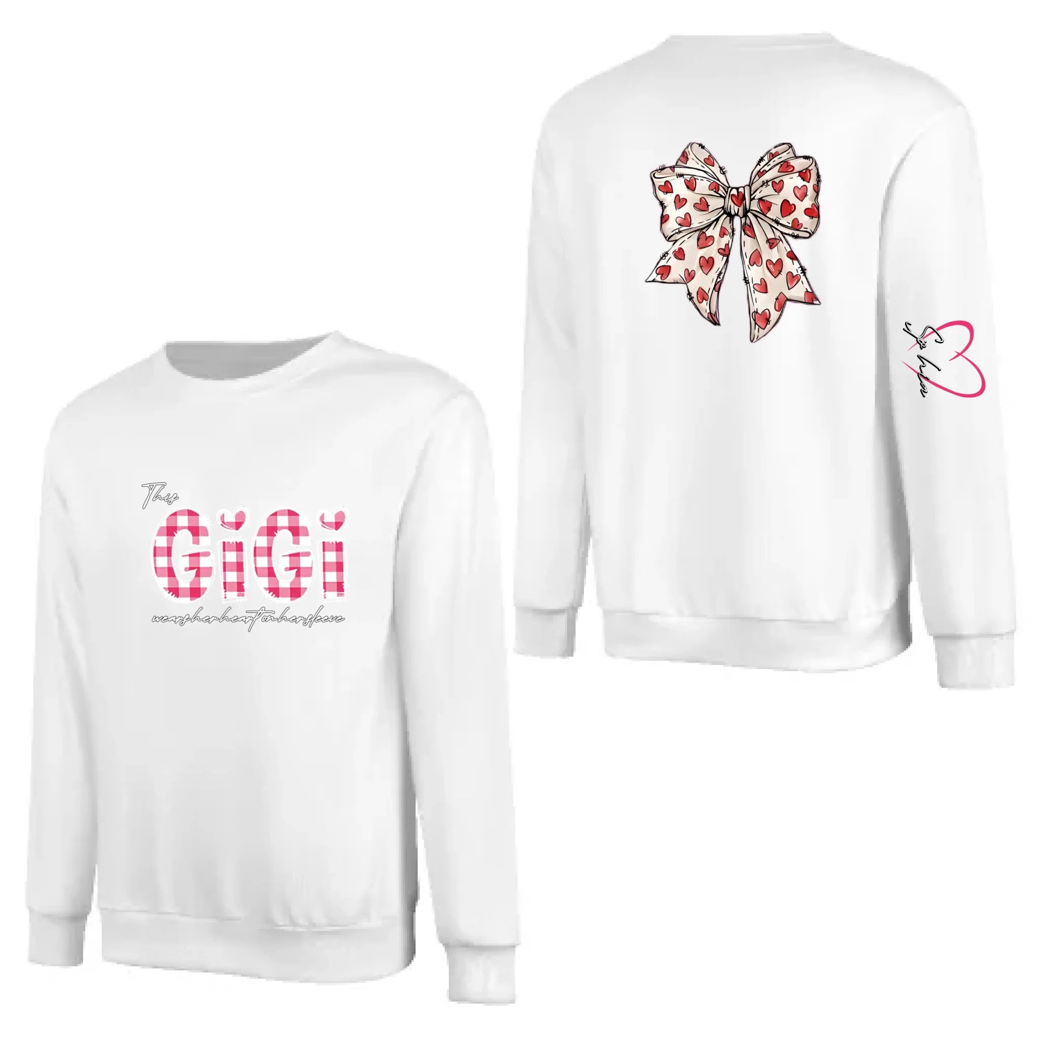 custom grandmas heart on her sleeve sweatshirt keepsake comfort fit gift