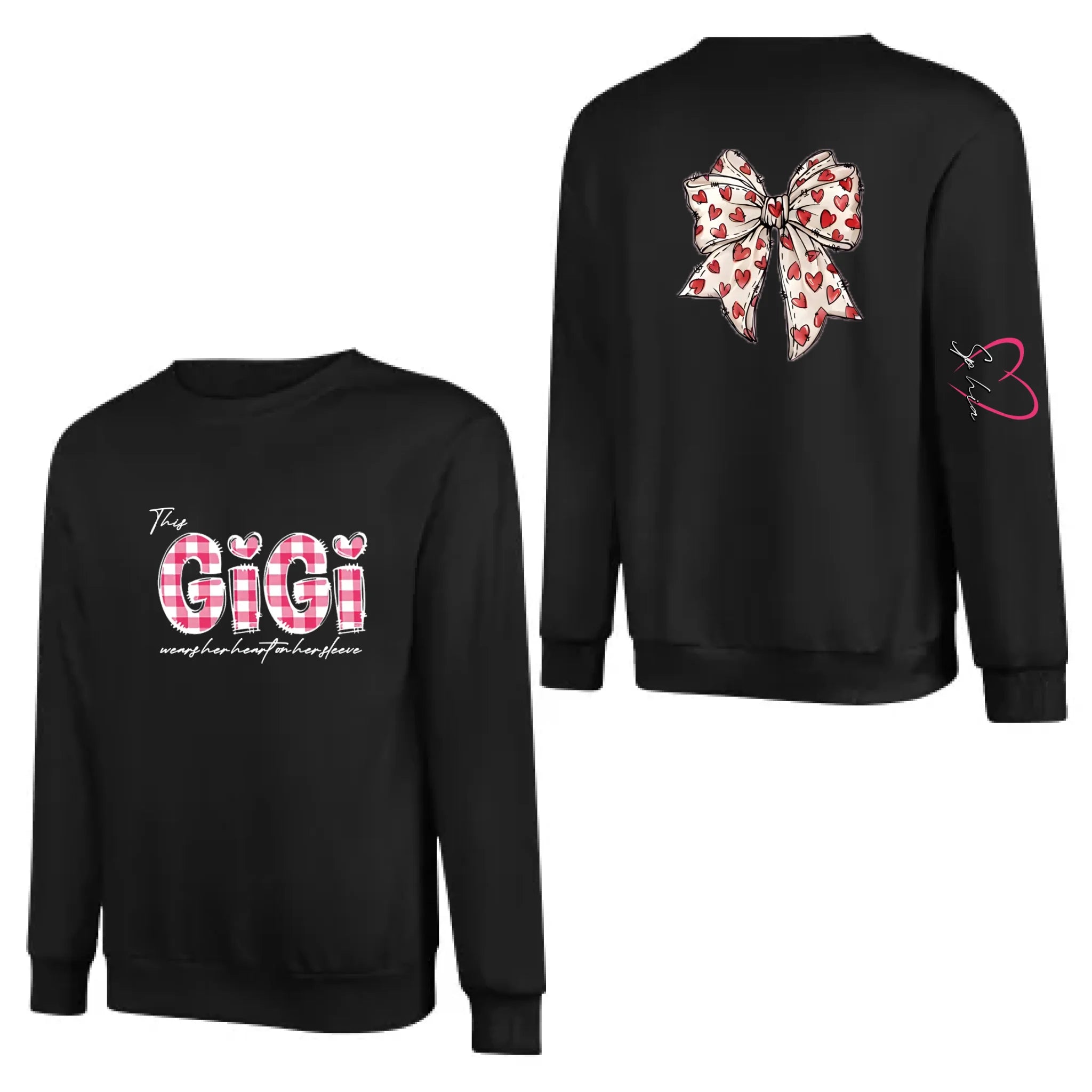 grandmas heart on her sleeve sweatshirt gift with names heartfelt keepsake
