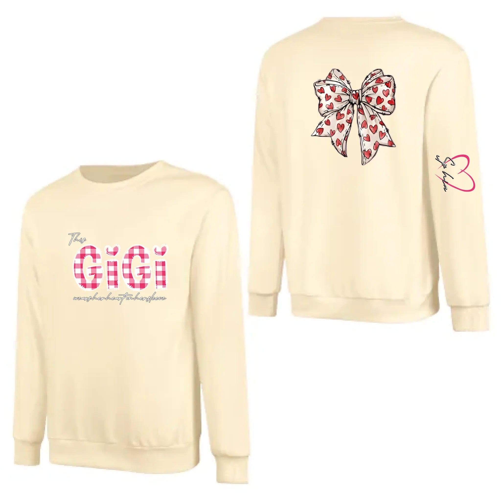 names sweatshirt with grandmas heart on her sleeve warm everyday style