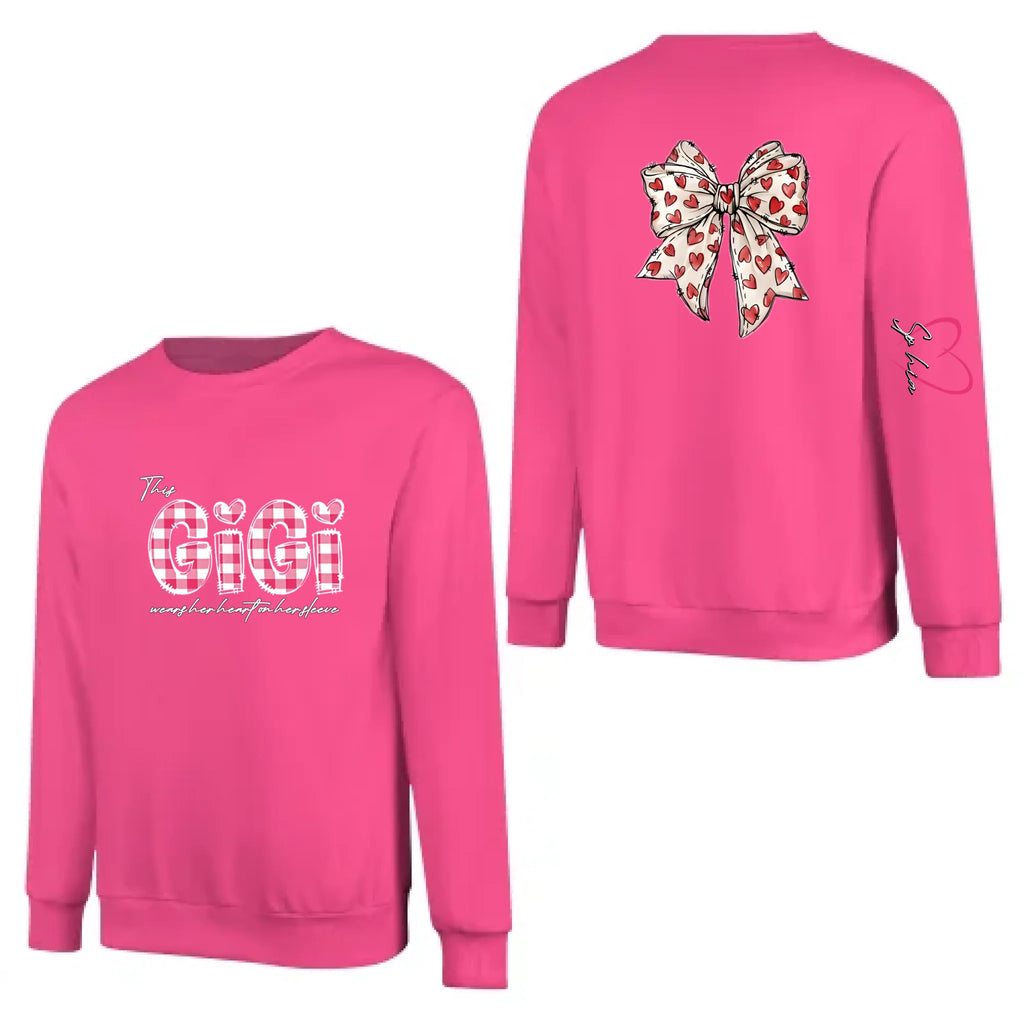 thoughtful grandmas heart on her sleeve sweatshirt gift sentimental design