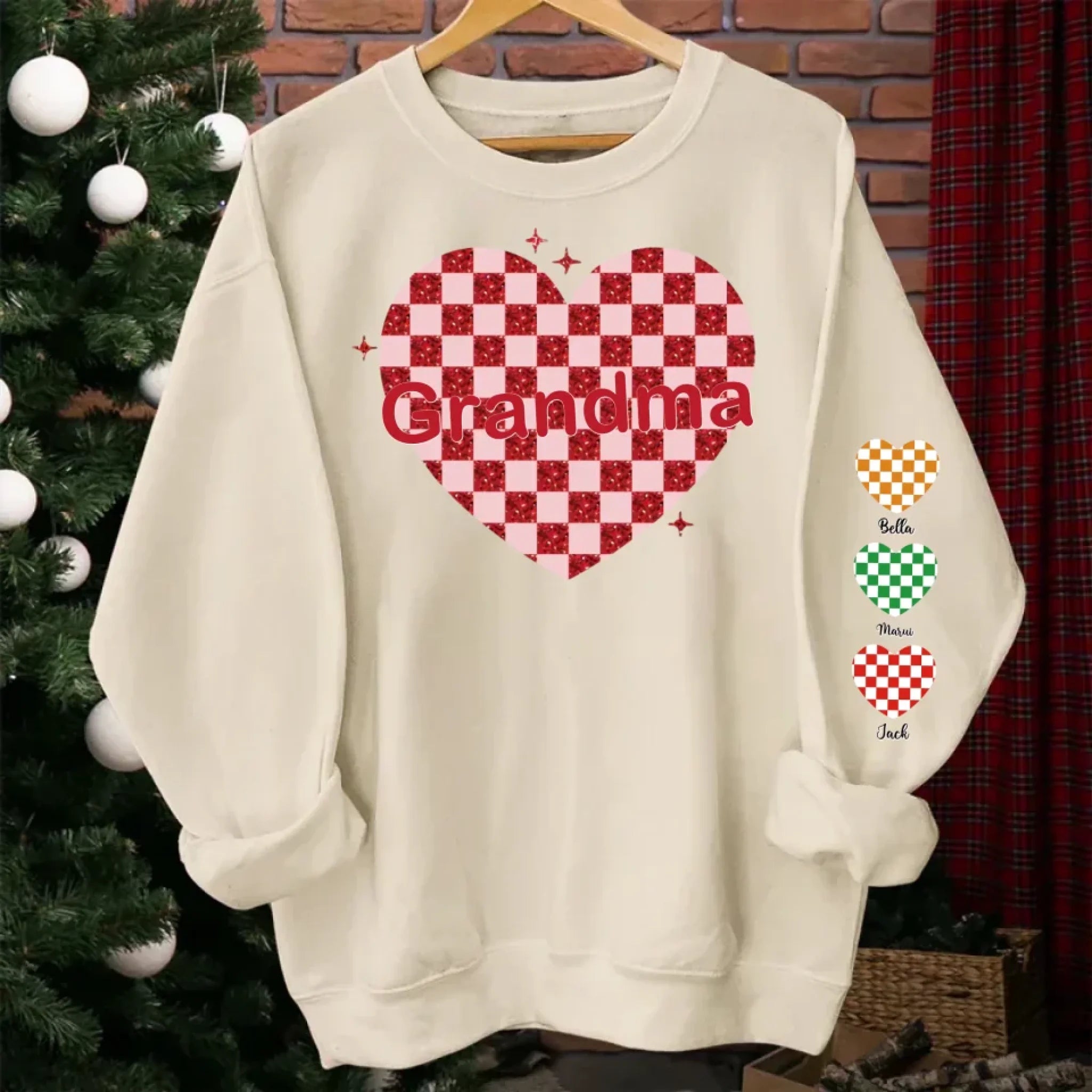 nana heart valentine custom sweatshirt for nana cherished family design