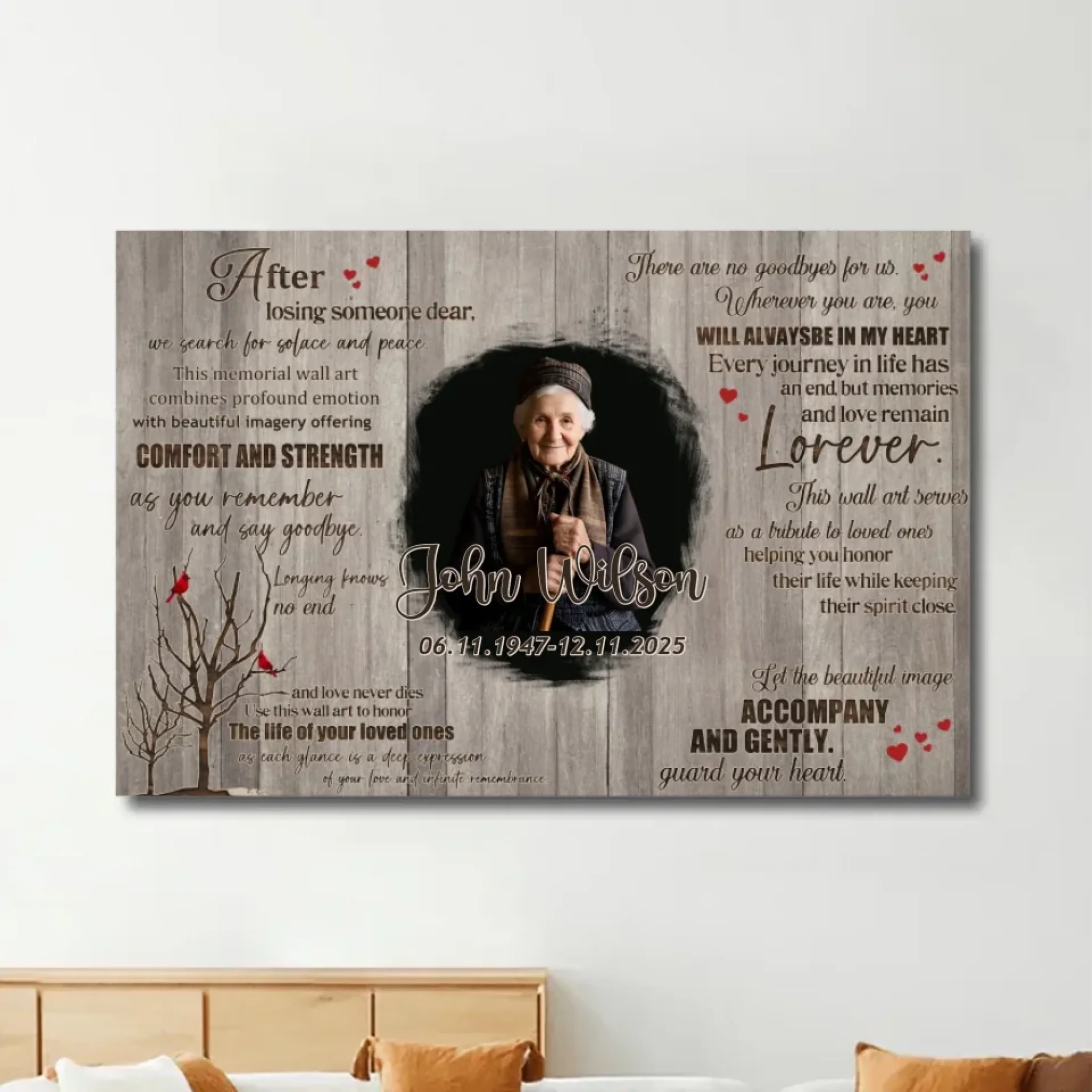 canvas personalized photo with name wall art memorial keepsake poster and canvas
