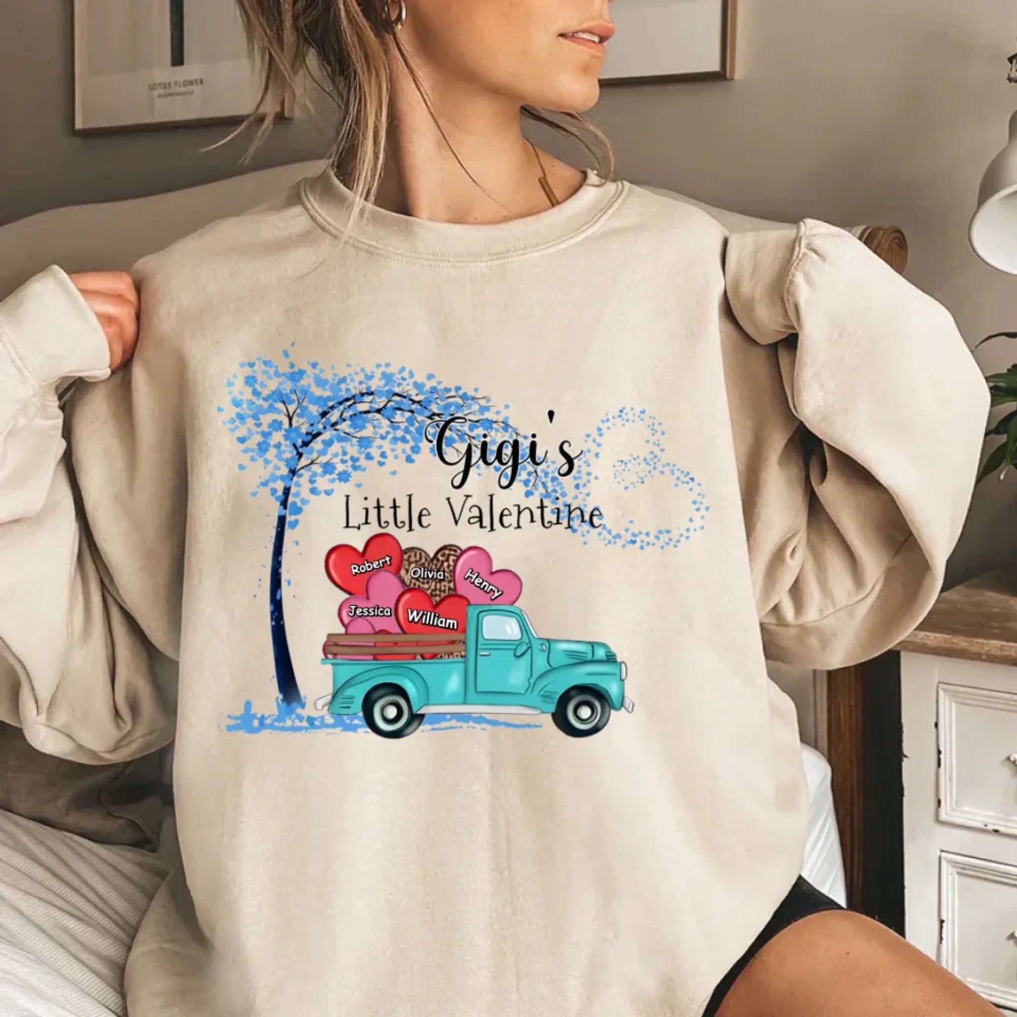 custom clothes pattern shirt or sweatshirt gift with names heartfelt keepsake