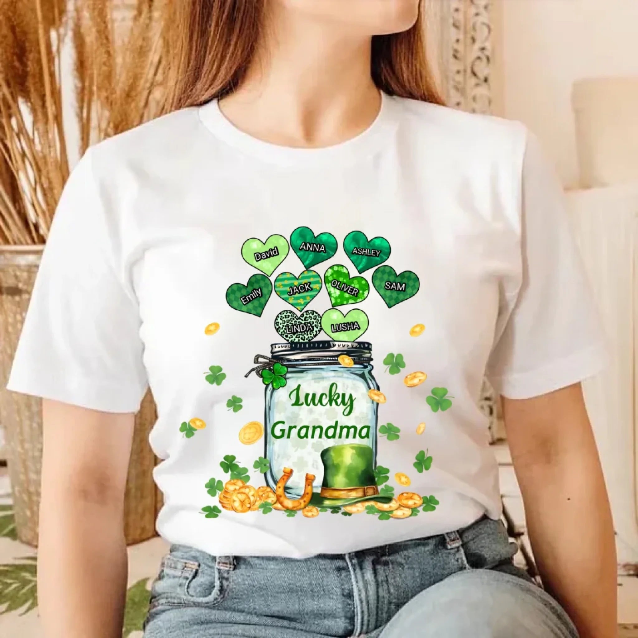 lucky grandma st patricks day personalized shirt with custom details soft everyday wear