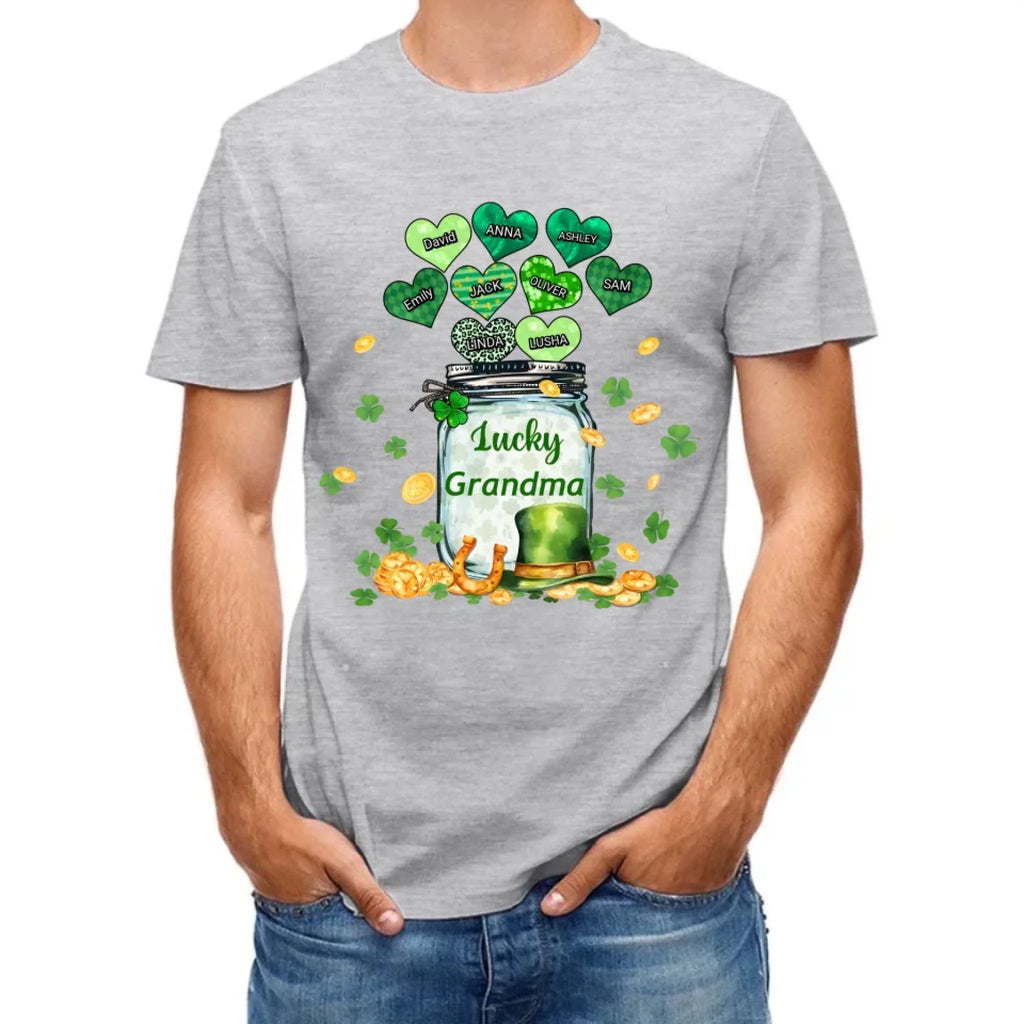 meaningful lucky grandma st patricks day shirt gift with custom details family keepsake style