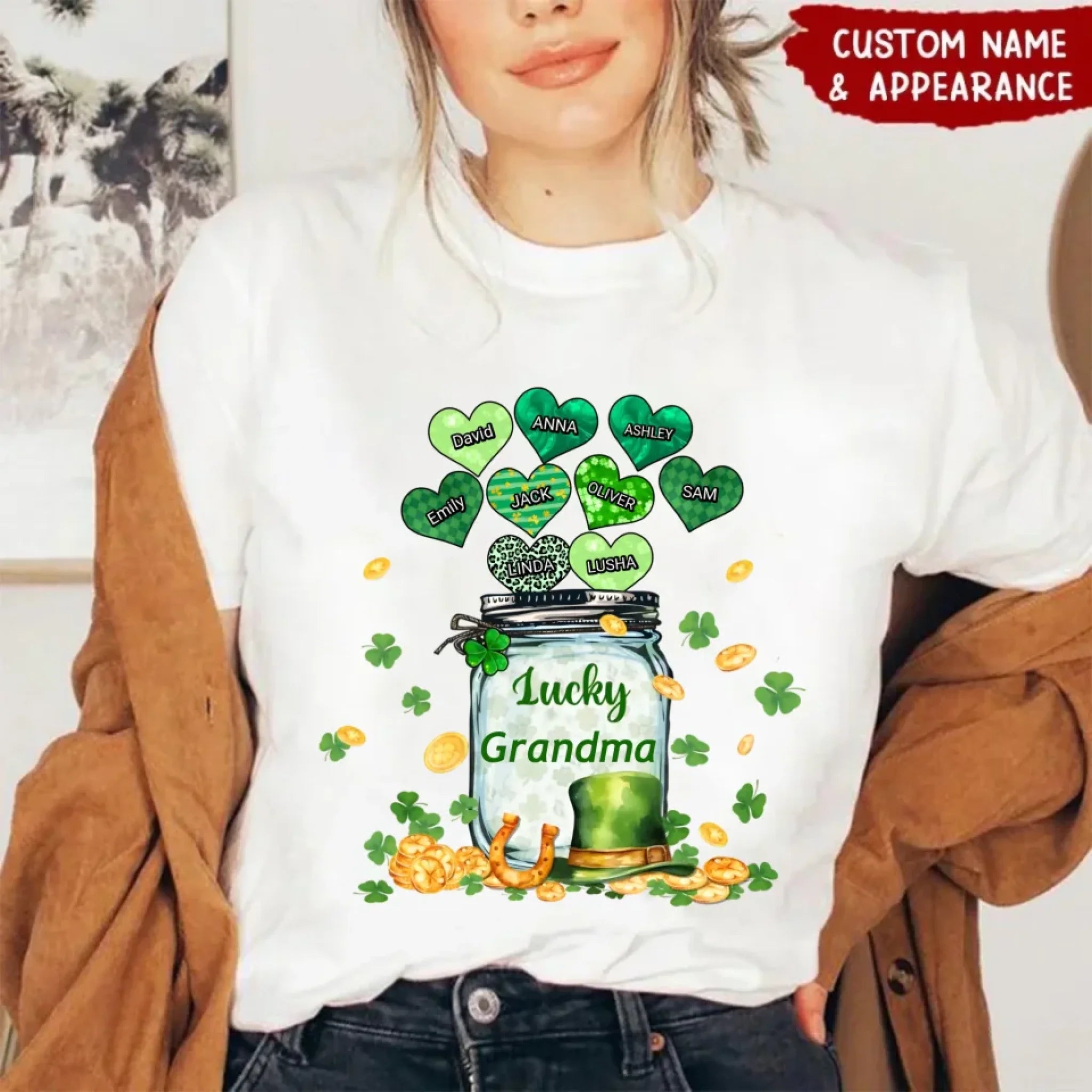 lucky grandma st patricks day shirt personalized with custom details personalized apparel