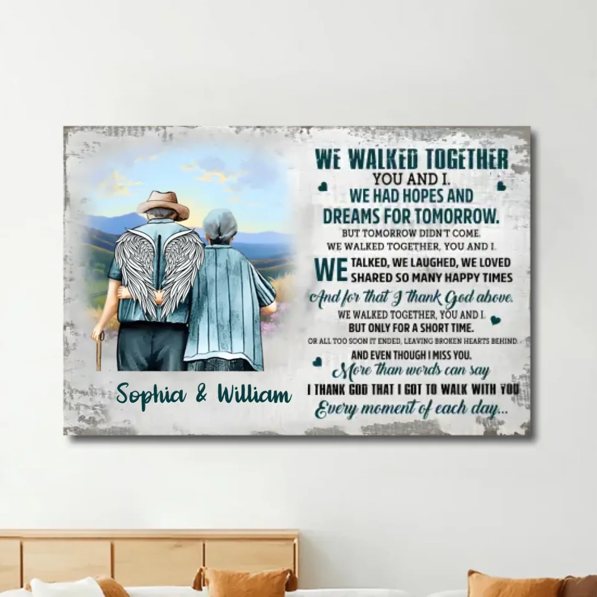 walked together hopes dreams personalized canvas print with custom details meaningful wall decor