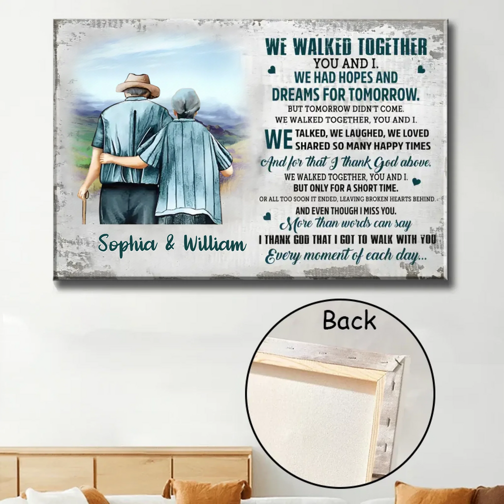 walked together hopes dreams canvas print personalized with custom details cozy home accent