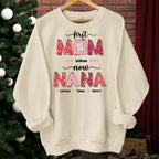 shirt hoodie or sweatshirt with family names and first mom now grandma loving gift