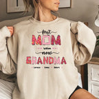 first mom now grandma custom shirt hoodie or sweatshirt for grandma cherished family design