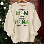 shirt or sweatshirt with family names and first mom now grandma loving gift