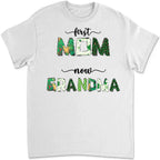 meaningful first mom now grandma shirt or sweatshirt gift with family names family keepsake style