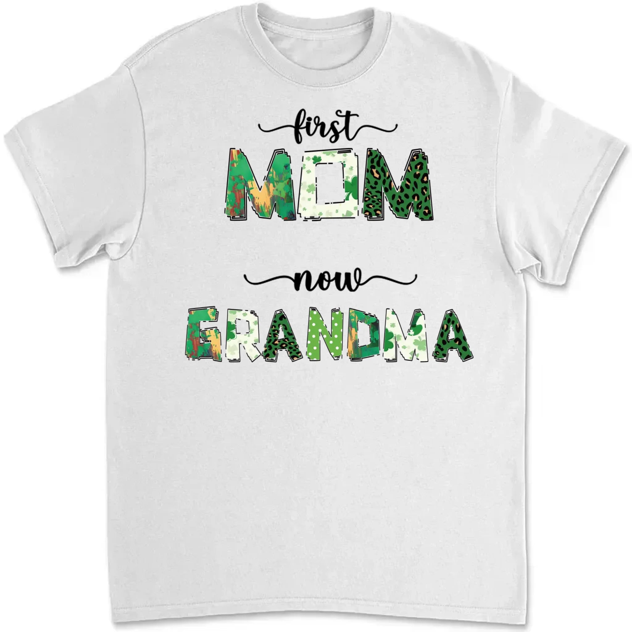 meaningful first mom now grandma shirt or sweatshirt gift with family names family keepsake style