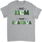 first mom now grandma shirt or sweatshirt personalized with family names personalized apparel