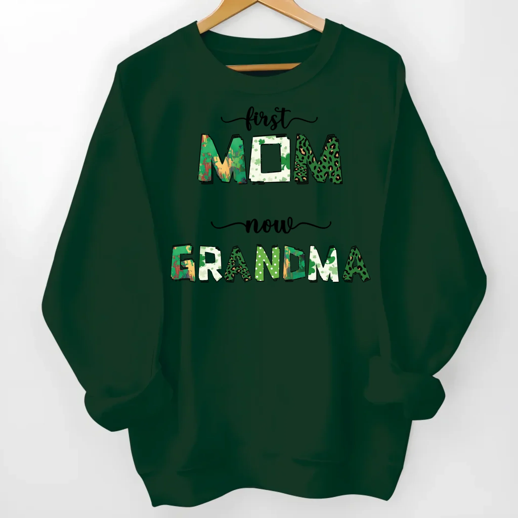 first mom now grandma shirt or sweatshirt gift with family names heartfelt keepsake