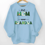 custom first mom now grandma shirt or sweatshirt keepsake comfort fit gift