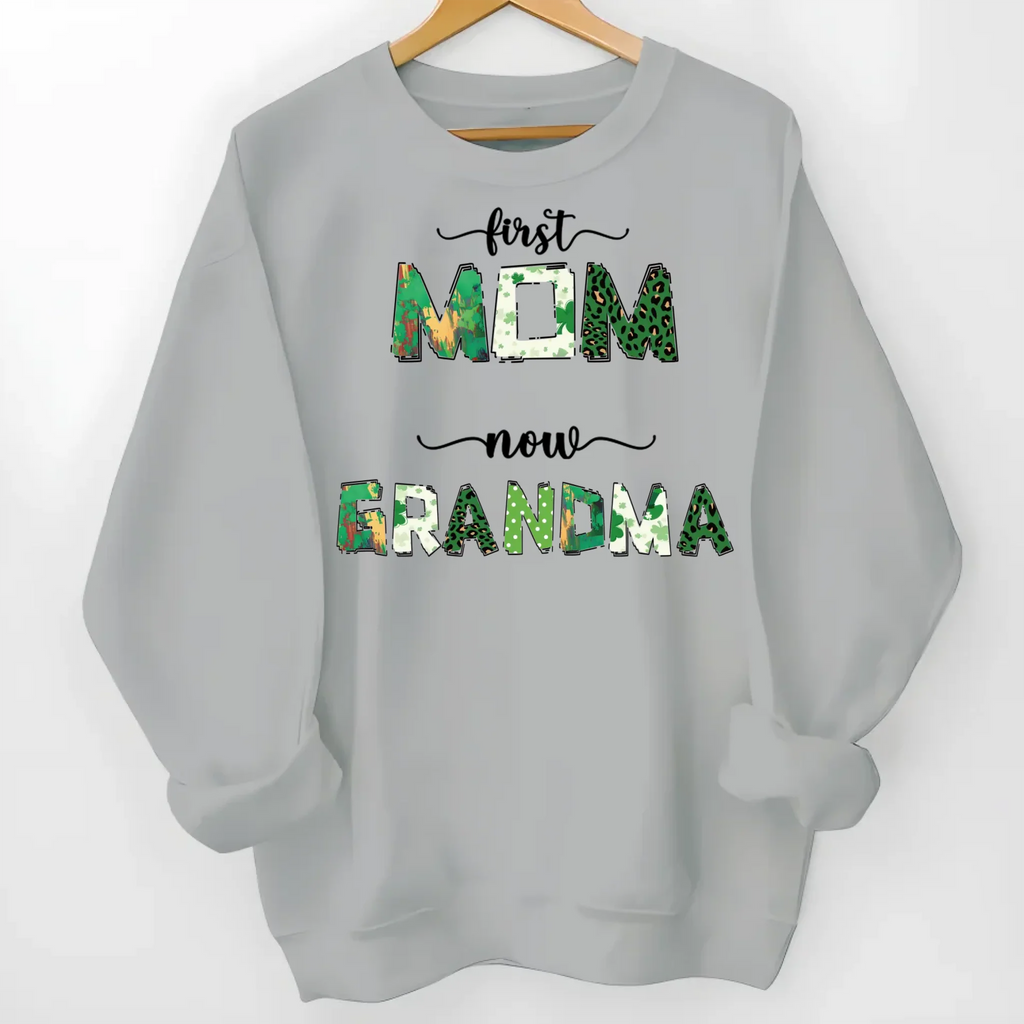 family names shirt or sweatshirt with first mom now grandma warm everyday style