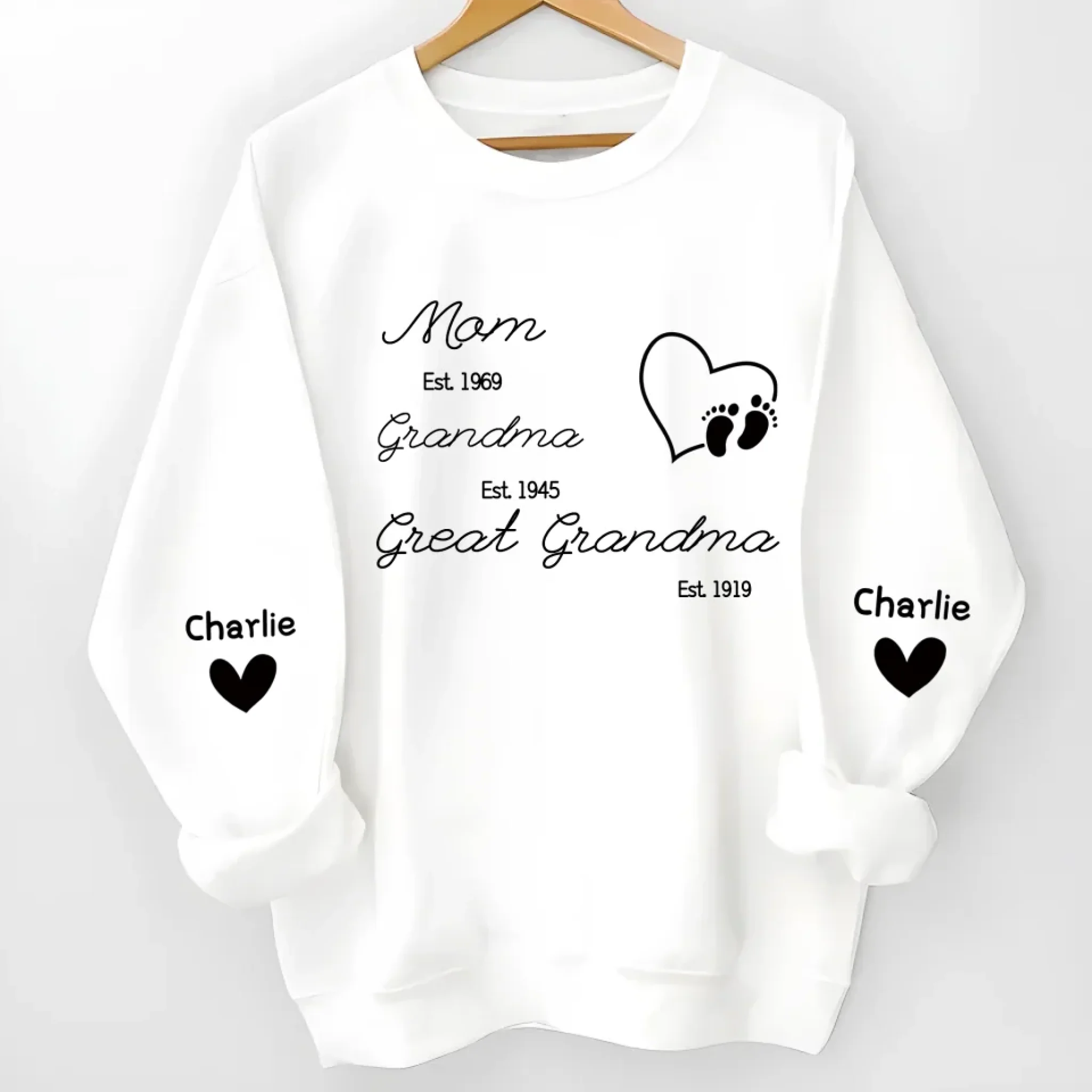 mom grandma great grandma est with grandkids sweatshirt personalized with names personalized apparel