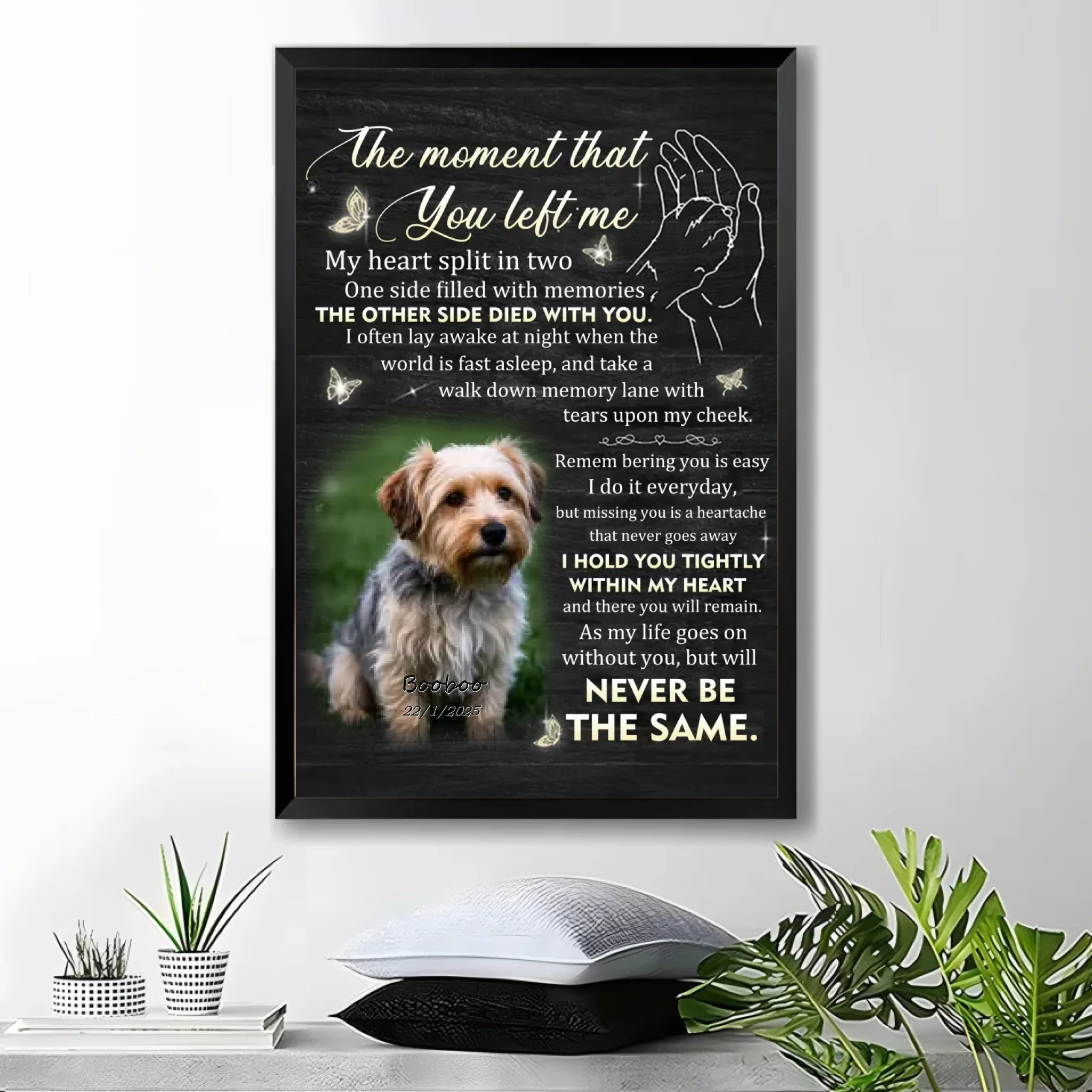 Canvas Personalized Design Sympathy Gift for Loss of Dog Canvas Unframed